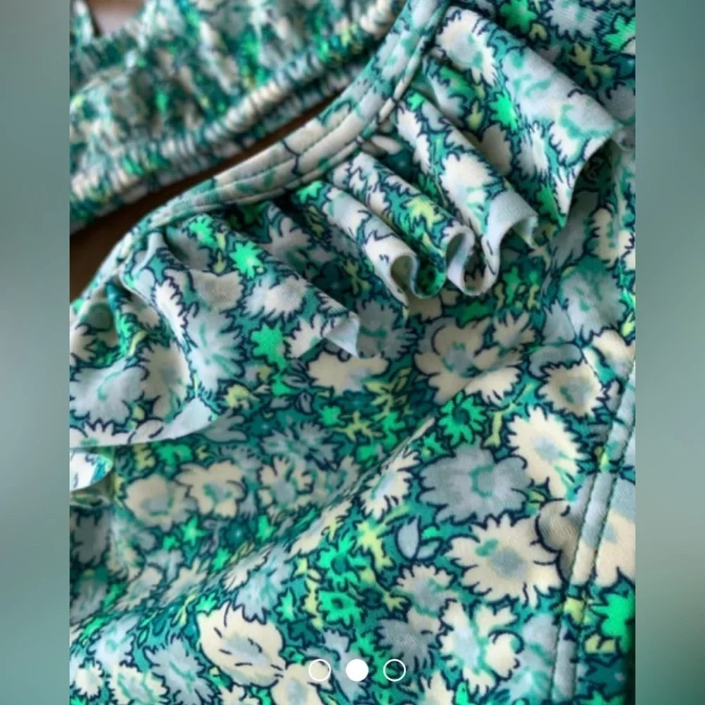 GAP Green and White Floral Bikini 2 Pieces